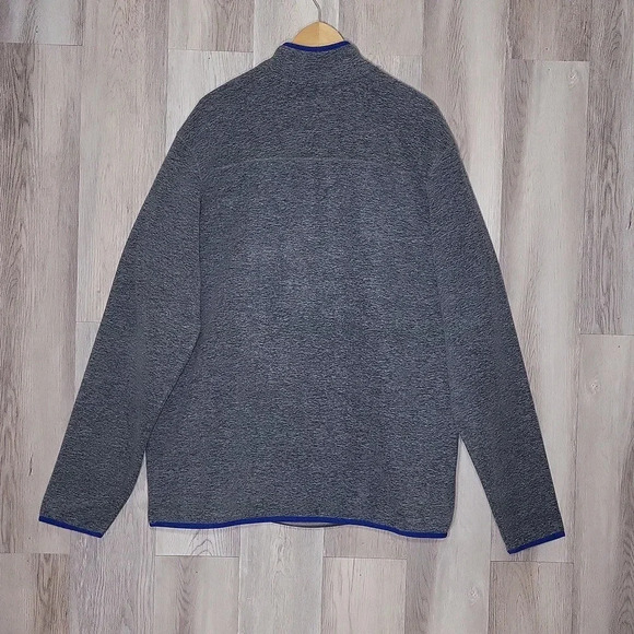 🛍Eddie Bauer Chutes Mens TXL Grey Mock Neck Quarter Snap Fleece Outdoor Warm - Picture 2 of 8